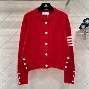Thom Browne New Crew Neck Striped Knit Cardigan